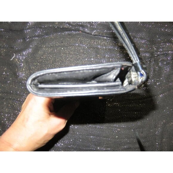 Coach Black Embossed Patent Leather 3/4 zip Accordion Continental Long Wallet - Picture 6 of 10